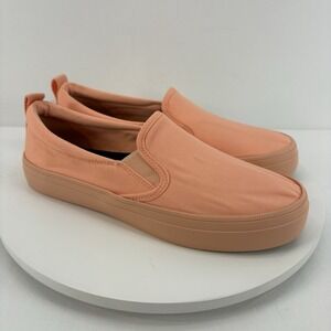 Sperry Crest Twin Gore Canvas Seafoam Peach Sneakers Shoes Women's 7M